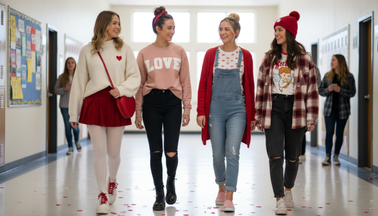 4 Stylish & Comfy Valentine’s Day Outfits for School
