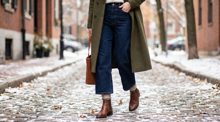 No More Cold Ankles: Cropped Wide Leg Jeans Outfit Winter Boots Guide