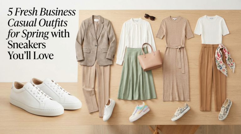 5 Fresh Business Casual Outfits for Spring with Sneakers You’ll Love