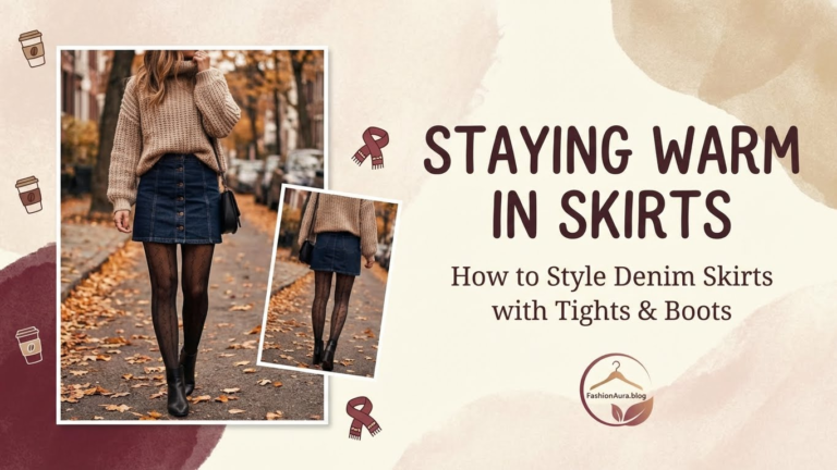 Staying Warm in Skirts: How to Style Denim Skirts with Tights and Boots