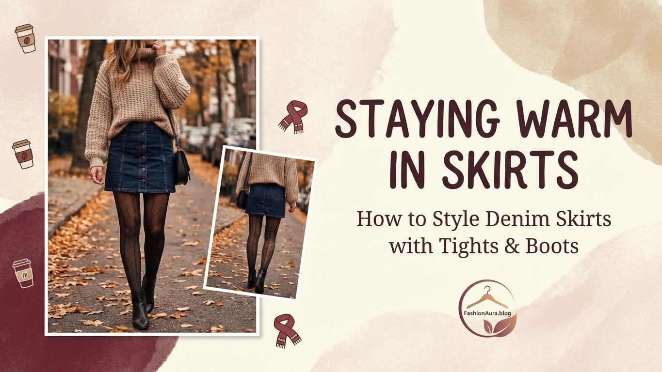 Staying Warm in Skirts: How to Style Denim Skirts with Tights and Boots