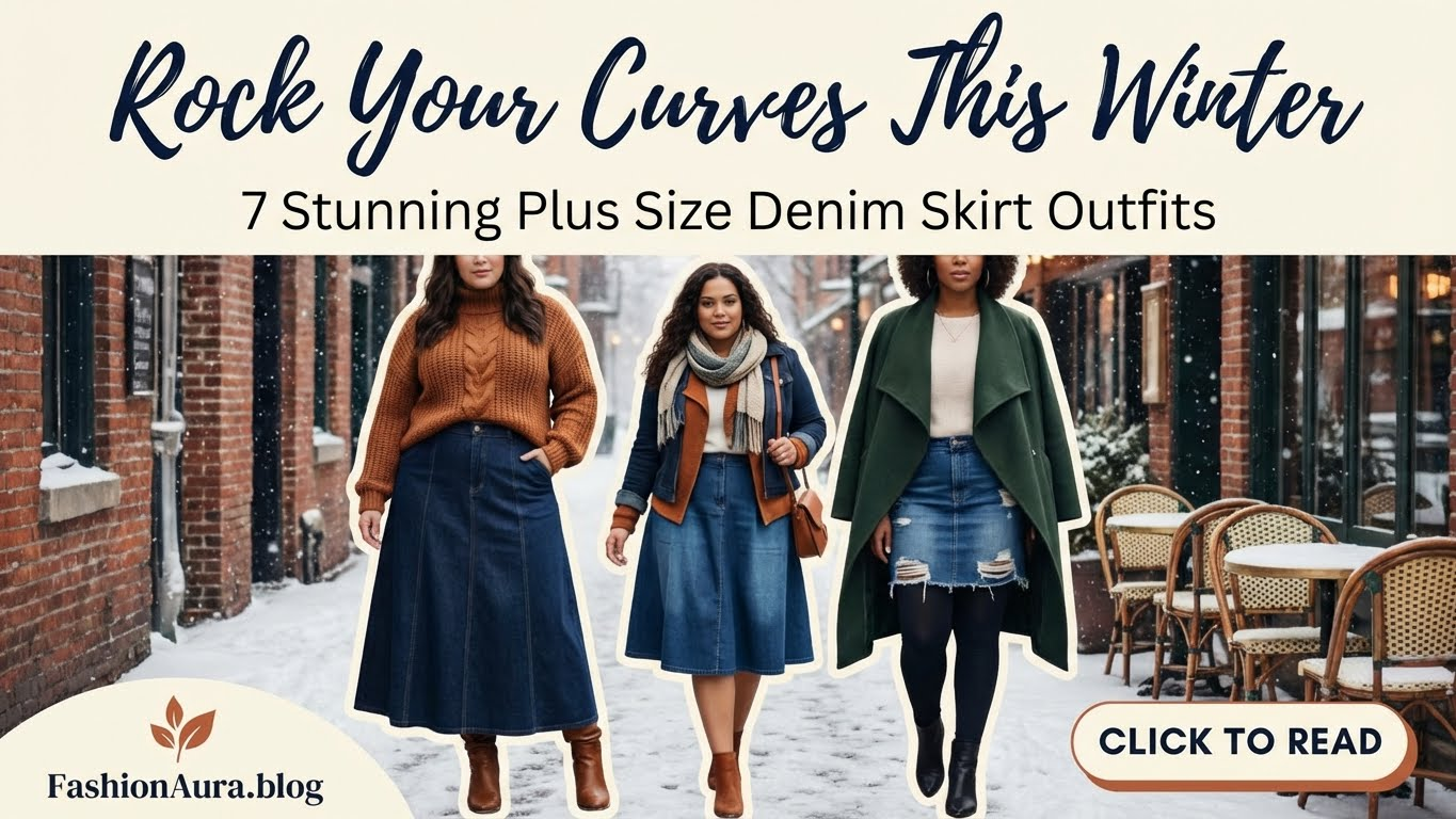 Rock Your Curves This Winter: 7 Stunning Plus Size Denim Skirt Outfits