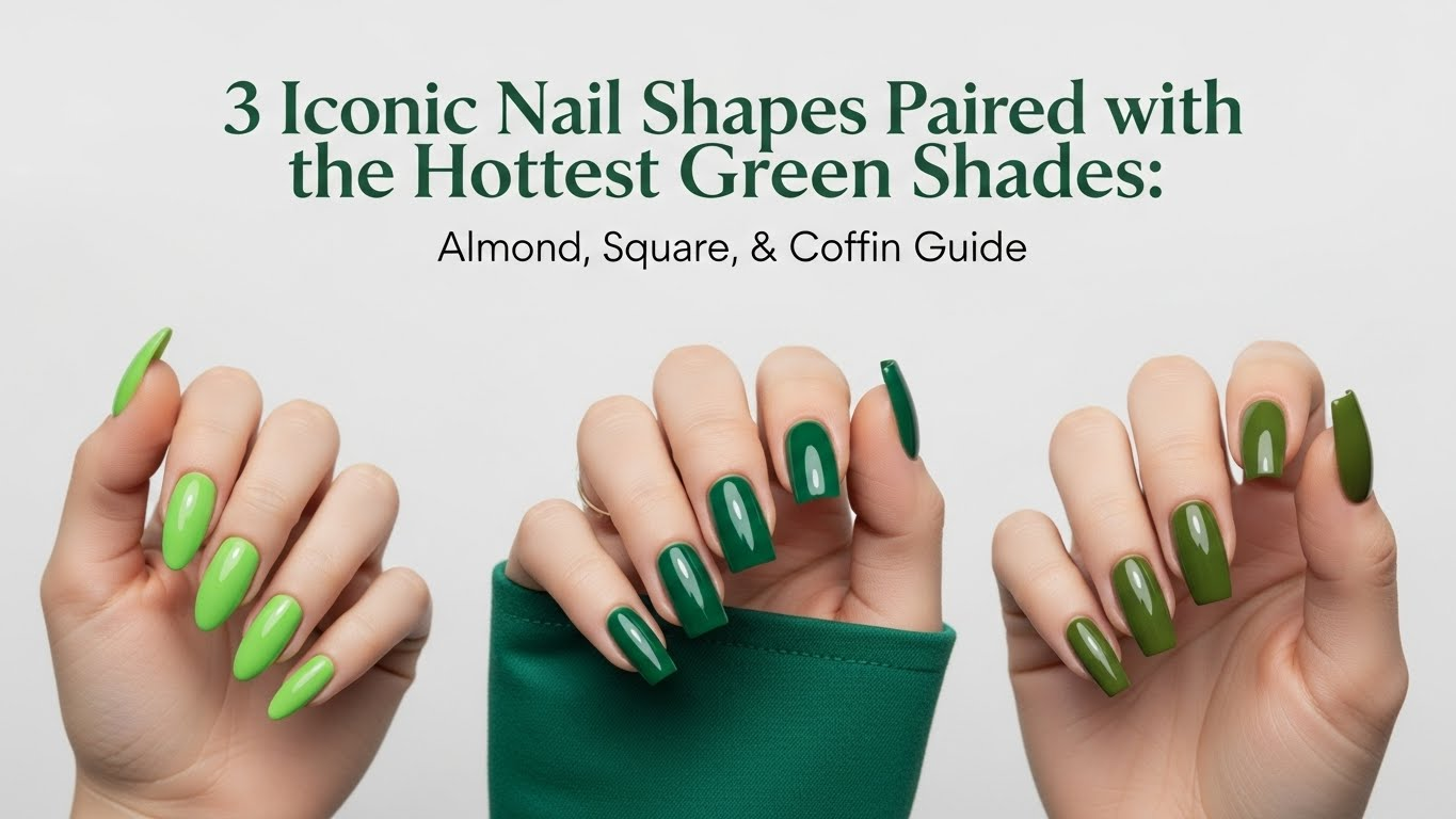 3 Iconic Nail Shapes Paired with the Hottest Green Shades: Almond, Square, & Coffin Guide