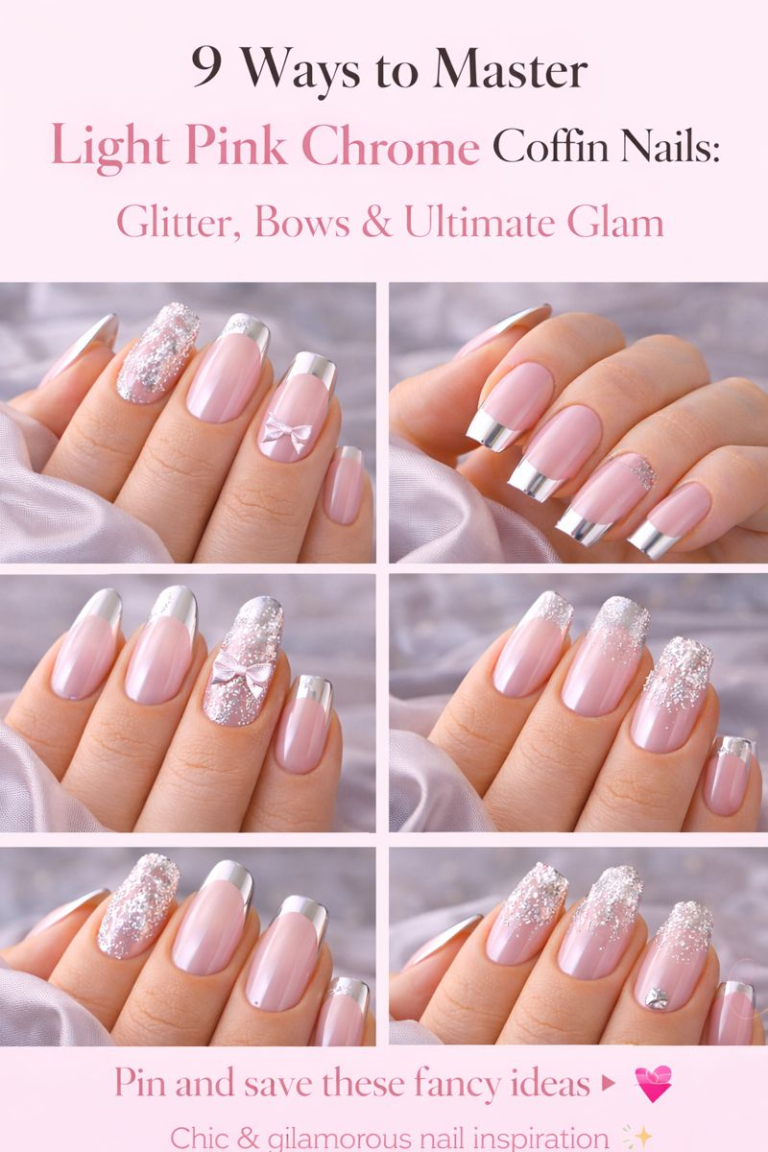 9 Ways to Master Light Pink Chrome Coffin Nails: Glitter, Bows & Ultimate Glam