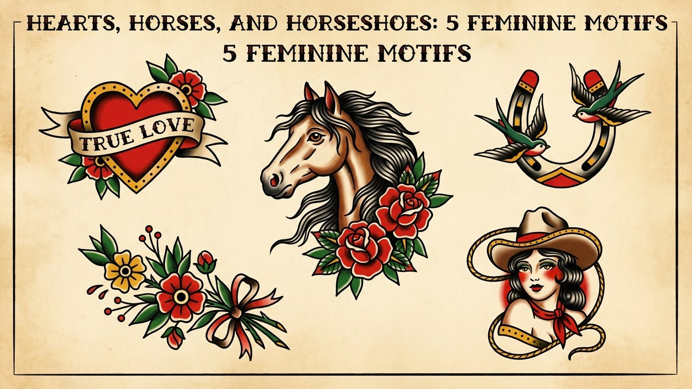 Hearts, Horses, and Horseshoes: 5 Feminine Motifs That Define American Traditional Tattoo Work