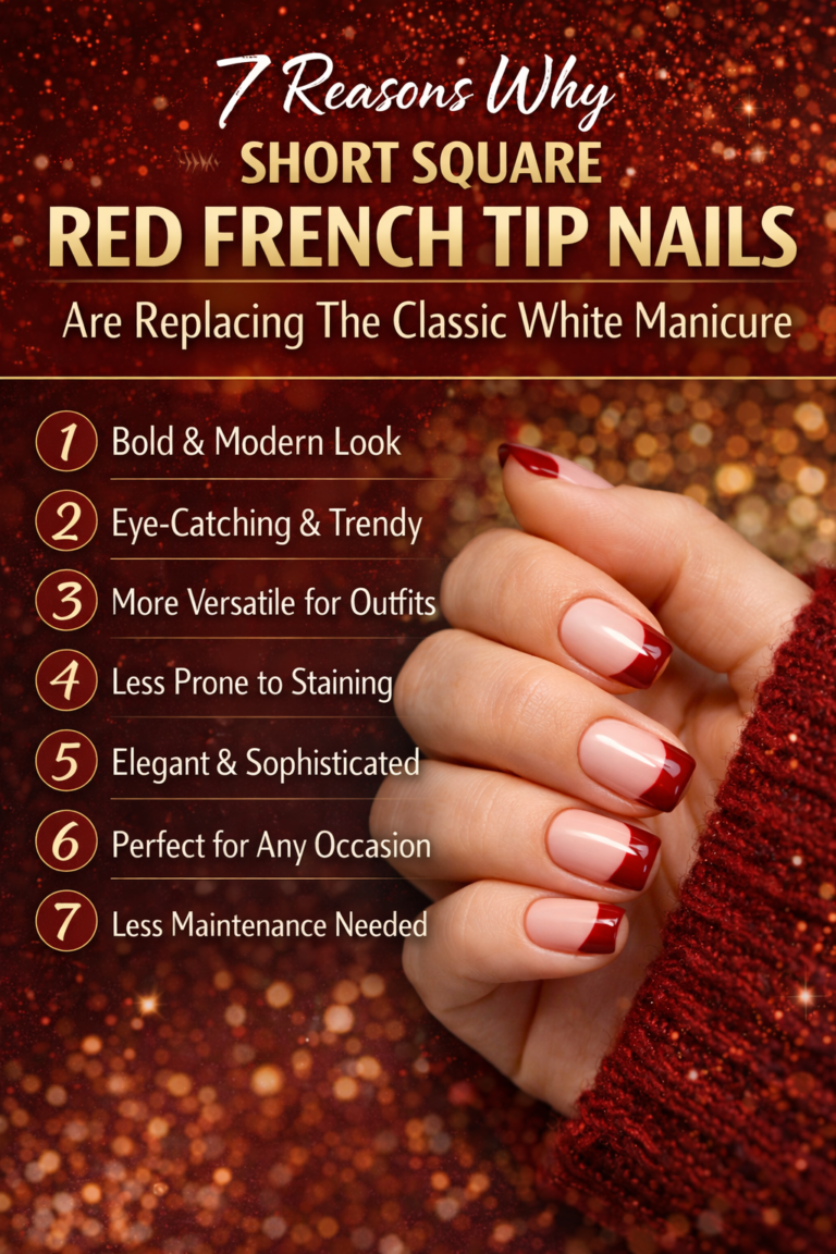 7 Reasons Why Short Square Red French Tip Nails Are Replacing The Classic White Manicure